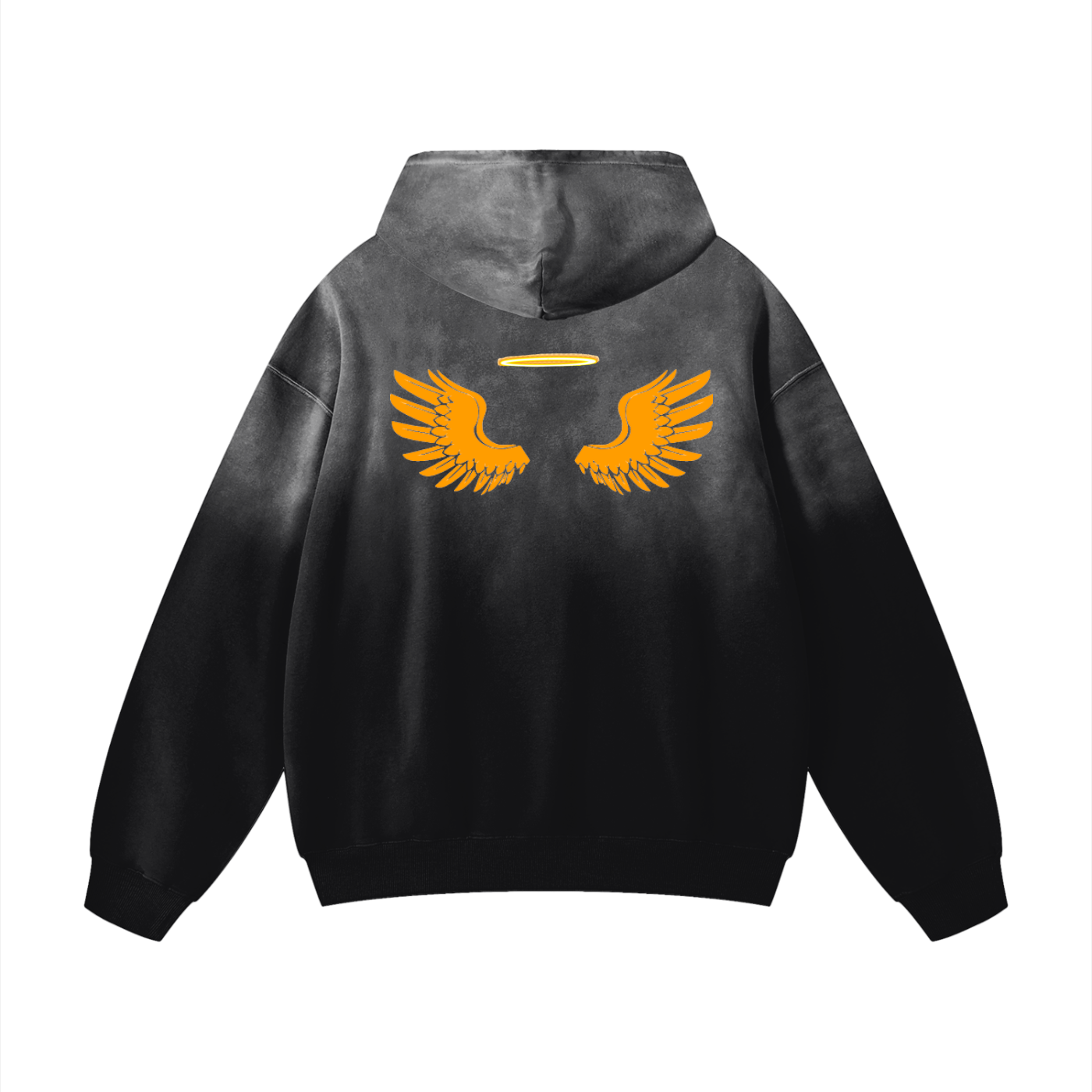 Heavyweight Sunfade Oversized Orange Angel Hoodie
