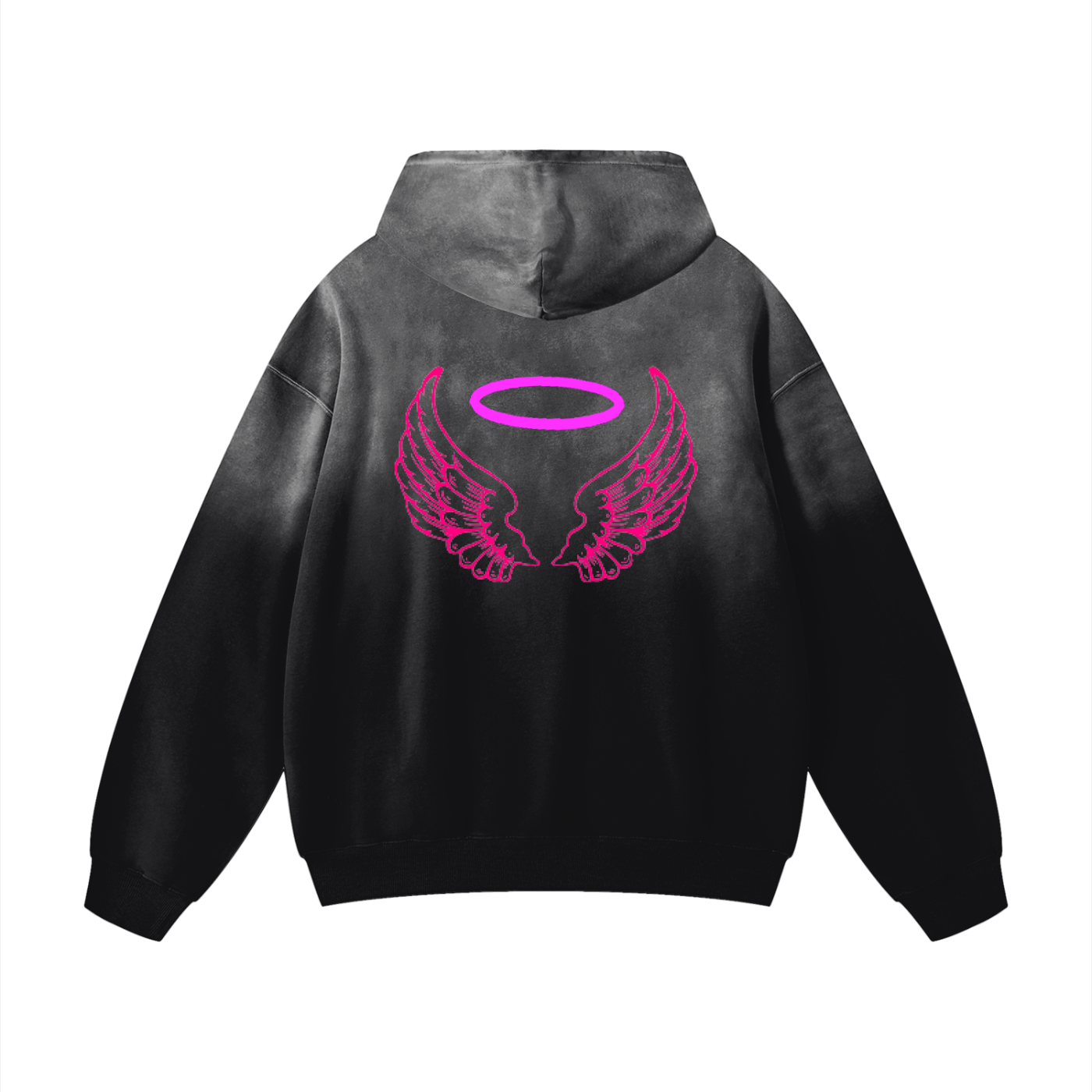 Heavyweight Sunfade Oversized Pink Angel Hoodie