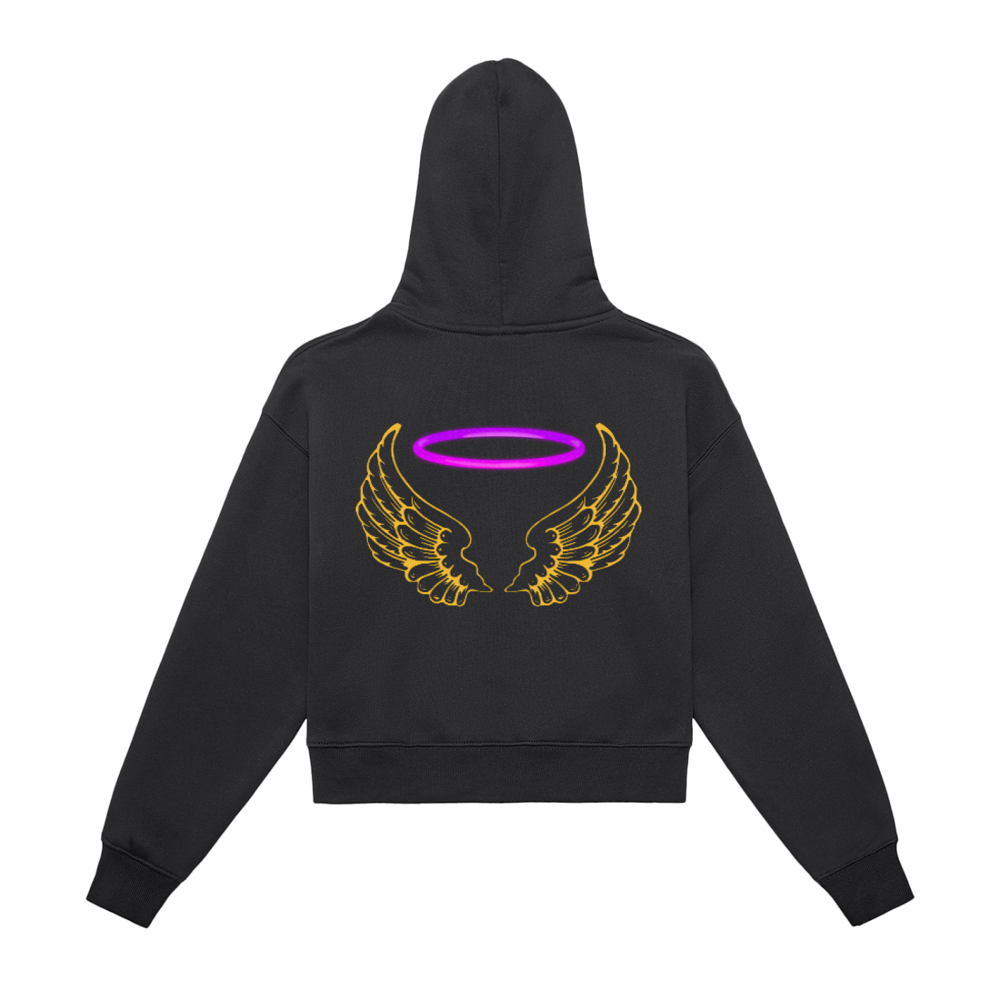 Hornet Angel Fleeced Zip-Up Cropped Hoodie