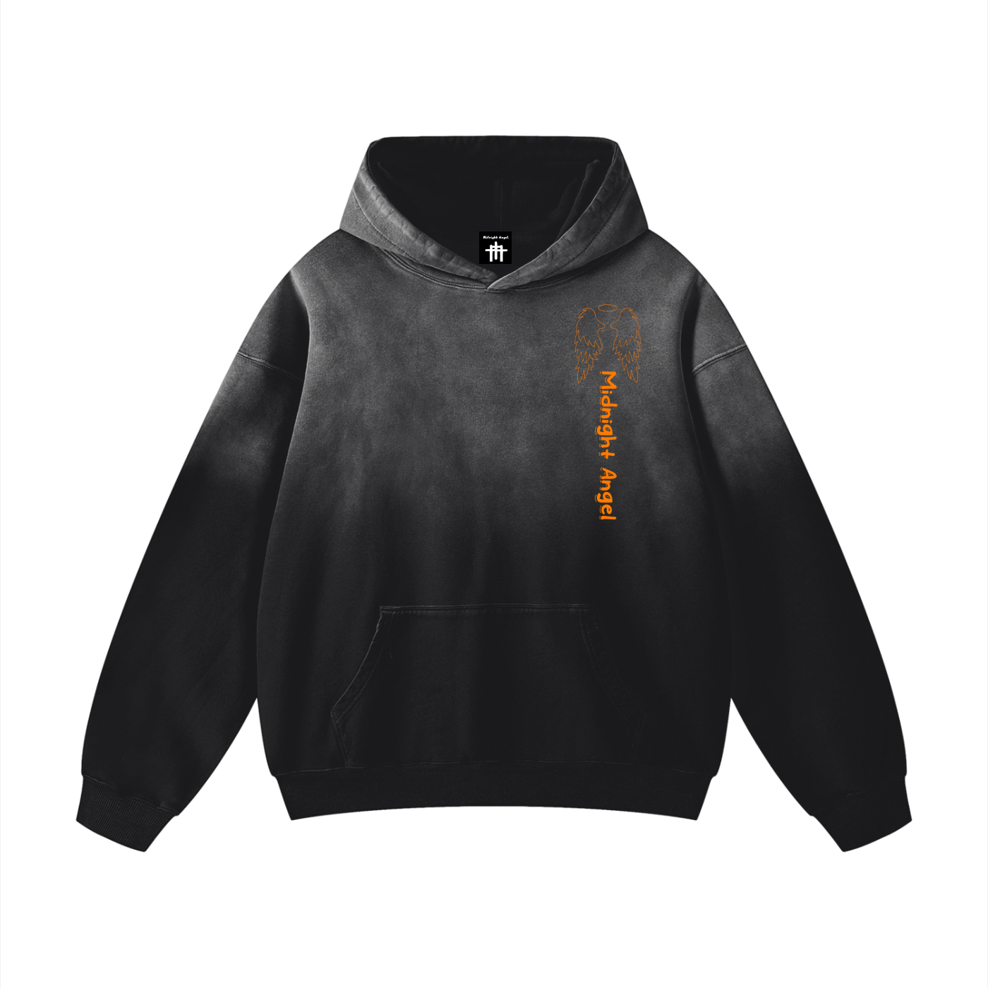 Heavyweight Sunfade Oversized Orange Angel Hoodie