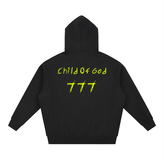 Black Child Of God Essential Oversized Fleece Boxy Jacket