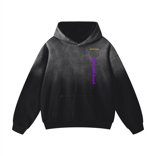Heavyweight Sunfade Oversized Purple Angel Hoodie