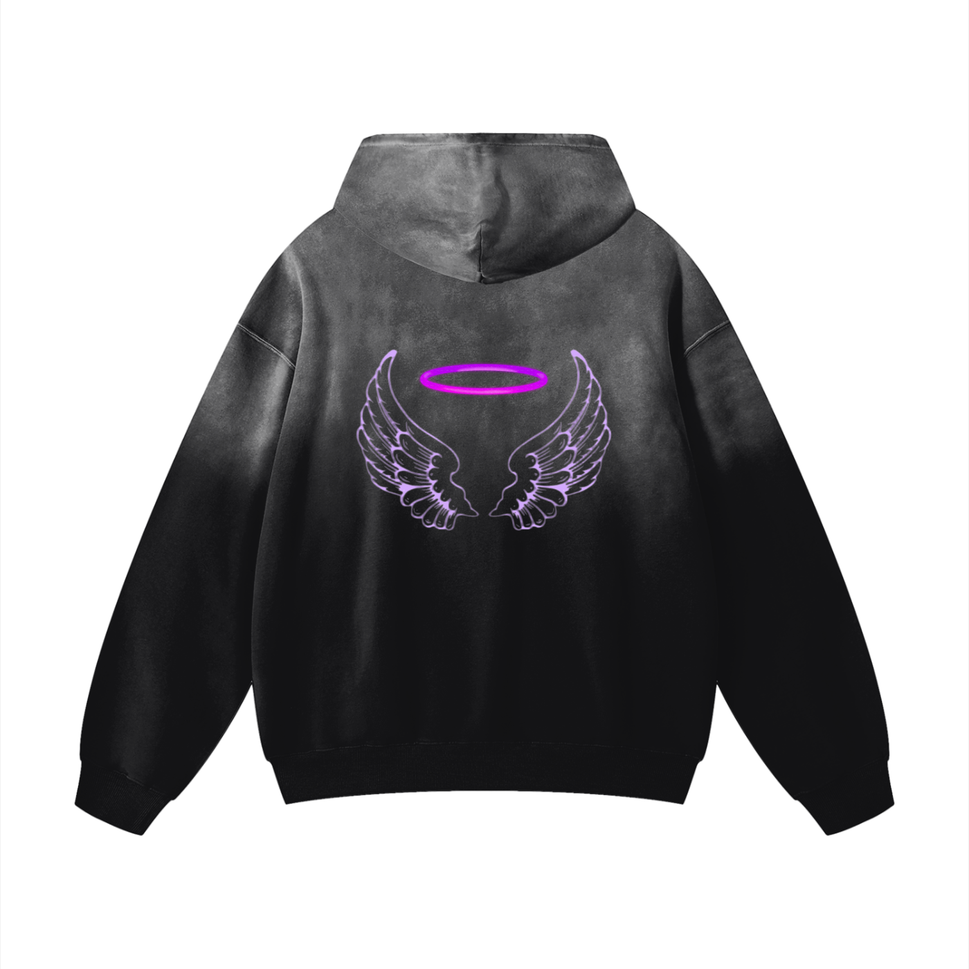 Heavyweight Sunfade Oversized Purple Angel Hoodie