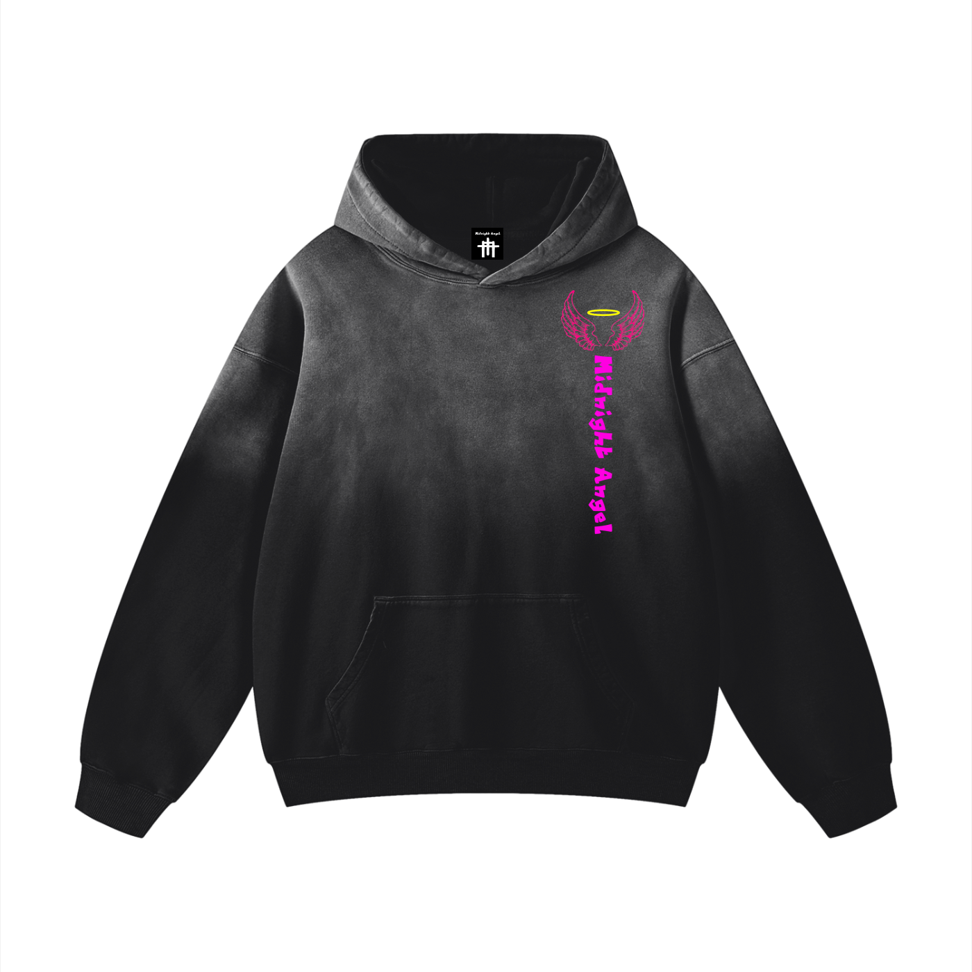 Heavyweight Sunfade Oversized Pink Angel Hoodie